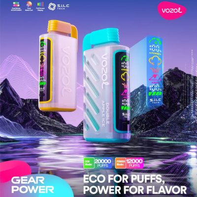 VOZOL Gear Power 20K(20000) Puffs Full-Screen Display 20mL E-liquid 5% (50mg) Nicotine USB Type-C Charging Disposable Vape