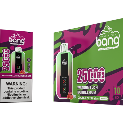 Bang 25K(25000) Puffs LCD Display 30ml E-liquid 650 mAh Battery 0% 2% 3% 5% NicotineDisposable Vape