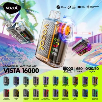 Vozol Vista 20K(20000) Puffs LCD Screen 24mL E-liquid 5% Nicotine USB Type-C Charging Disposable Vape