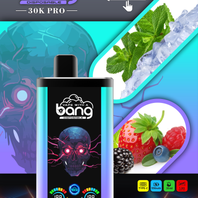 Bang 30K(30000) Puffs PRO Dual Flavor Screen Display 36ml E-liquid 0% 2% 3% 5% Nicotine Disposable Vape