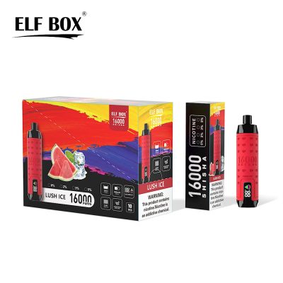 ELF BOX SHISHA 16000(16K) Puffs 28ml e-liquid 0% 2% 3% 5% Nicotine LED Display Type-C rechargeable Leather Disposable Vape Pen