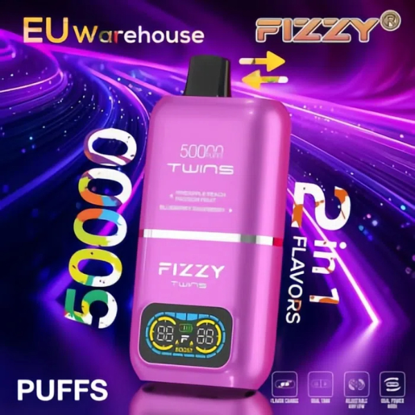 24hvape.net FIZZY TWINS 50K: Double the Flavor! Double the Vapor! Double the Thrills! The Ultimate Disposable Vape Experience!