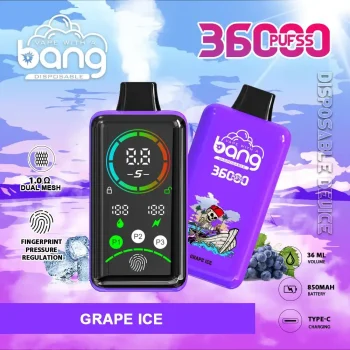 Bang 36K(36000) Puffs Advanced Fingerprint Full Screen 0% 2% 3% 5% Nicotine 36mL E-liquid Smart Full-Screen Display Disposable Vape
