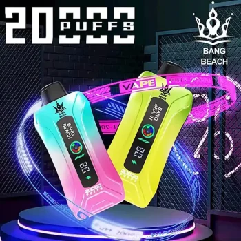Bang Beach 20K(20000) Puffs LED Display Adjustable airflow 35 ml E-liquid 650mAh Battery 0% 2% 3% 5% Nicotine Disposable Vape