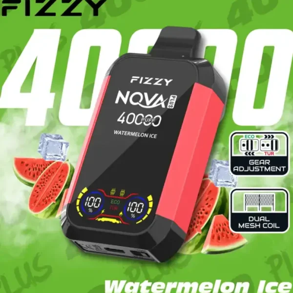 Fizzy Nova Plus 40K (40000) Puffs Watermelon Ice – Premium Arctic Fruit Disposable Vape 1 Fizzy-Nova-Plus-40K-40000-Puffs-Disposable-Vape