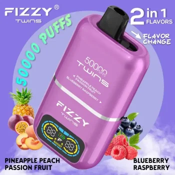 Fizzy Twins 50K (50000) Puffs Dual Flavors 50ML E-liquid Mesh Coil 850 mAh Battery 2% 5% Nicotine LCD Screen Disposable Vape – A New Era in Vaping Innovation