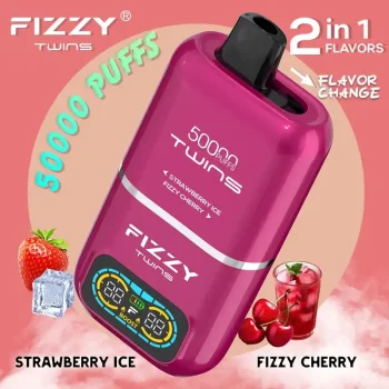 Fizzy Twins 50K (50000) Puffs Dual Flavors 50ML E-liquid Mesh Coil 850 mAh Battery 2% 5% Nicotine LCD Screen Disposable Vape – A New Era in Vaping Innovation