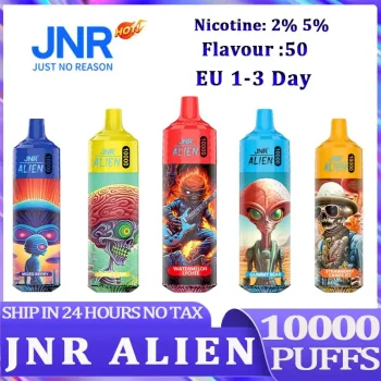 JNR Alien 10K (10000) Puffs 2% 5% Nicotine 20ML E-liquid 850mAh Rechargeable Battery LED (RGB) Lights Disposable Vape