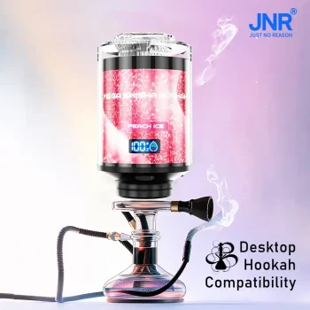 JNR Mega Shisha Hookah 100K (100000) Puffs 2% 5% Nicotine 2200mAh Rechargeable Battery Direct-to-Lung (DTL) Vaping 60mL E-liquid Ultimate Vape