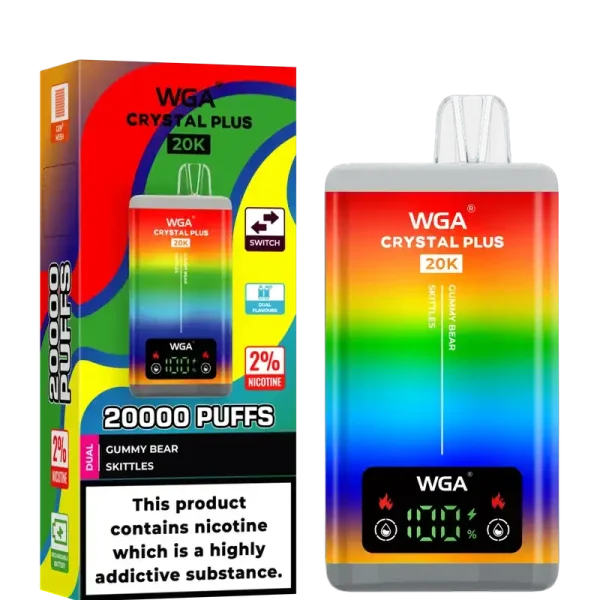 WGA Crystal Plus 20k (20000) Puffs Switchable Taste Function Dual Flavors 2% 5% Nicotine Adjustable Airflow Disposable Vape 6 WGA Crystal Plus 20k (20000) Puffs Switchable Taste Function Dual Flavors 2% 5% Nicotine Adjustable Airflow Disposable Vape