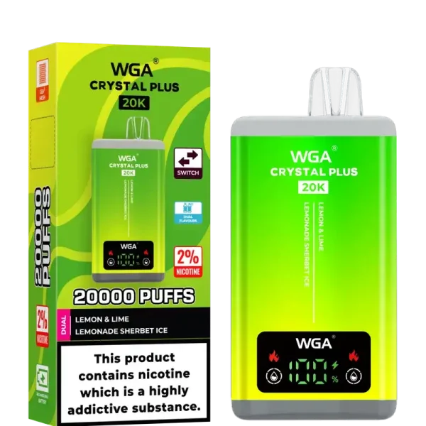 WGA Crystal Plus 20k (20000) Puffs Switchable Taste Function Dual Flavors 2% 5% Nicotine Adjustable Airflow Disposable Vape 10 WGA Crystal Plus 20k (20000) Puffs Switchable Taste Function Dual Flavors 2% 5% Nicotine Adjustable Airflow Disposable Vape