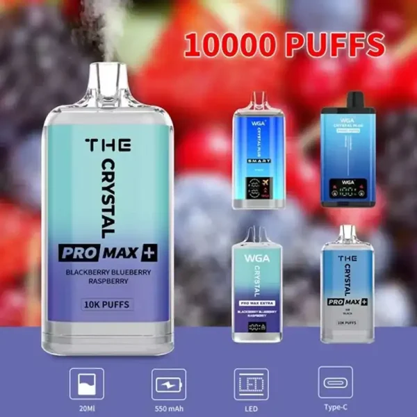 WGA Crystal Pro Max 10K (10000) Puffs 20ml E-liquid 2% 5% Nicotine Type-C Charging 550mAh Battery Disposable Vape 1 WGA Crystal Pro Max 10K (10000) Puffs 20ml E-liquid 2% 5% Nicotine Type-C Charging 550mAh Battery Disposable Vape 24hvape.net